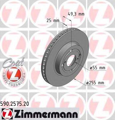 Тормозной диск ZIMMERMANN 590.2575.20