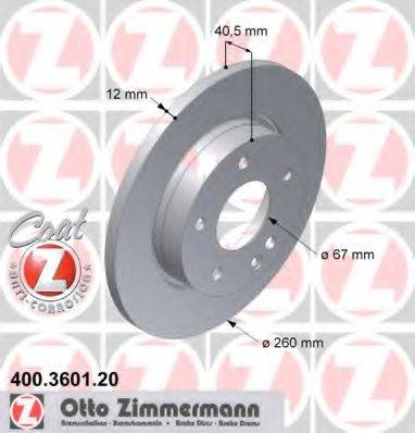 Тормозной диск ZIMMERMANN 400.3601.20