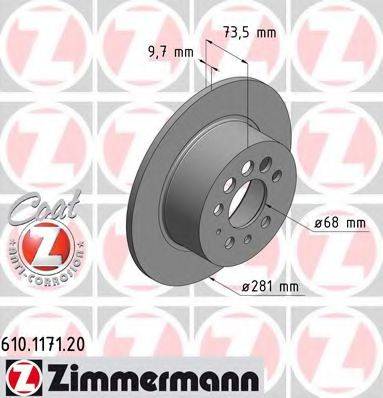 Тормозной диск ZIMMERMANN 610.1171.20