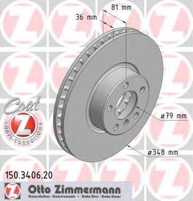гальмівний диск ZIMMERMANN 150.3406.20