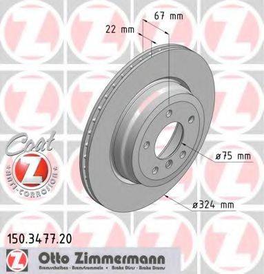 гальмівний диск ZIMMERMANN 150.3477.20
