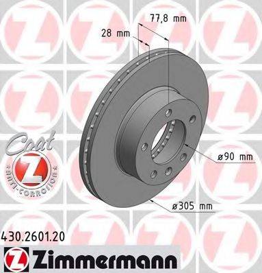 Тормозной диск ZIMMERMANN 430.2601.20