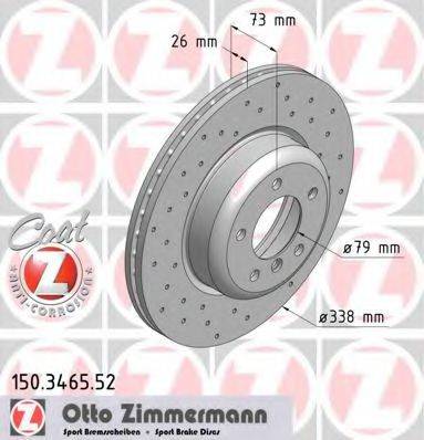 гальмівний диск ZIMMERMANN 150.3465.52