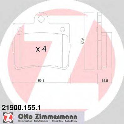 Комплект тормозных колодок, дисковый тормоз ZIMMERMANN 21900.155.1