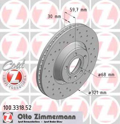 гальмівний диск ZIMMERMANN 100.3318.52