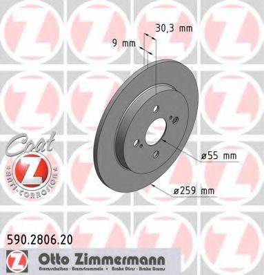 гальмівний диск ZIMMERMANN 590.2806.20
