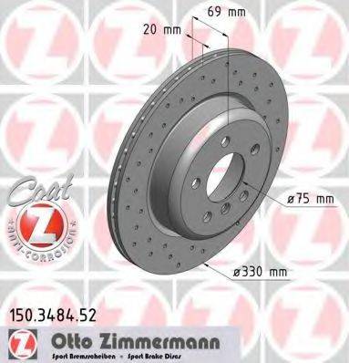 Тормозной диск ZIMMERMANN 150.3484.52