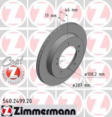 Тормозной диск ZIMMERMANN 540.2499.20