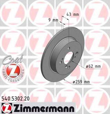 гальмівний диск ZIMMERMANN 540.5302.20