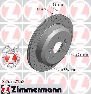 Тормозной диск ZIMMERMANN 285.3521.52