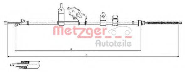 Трос, стояночная тормозная система METZGER 17.1081
