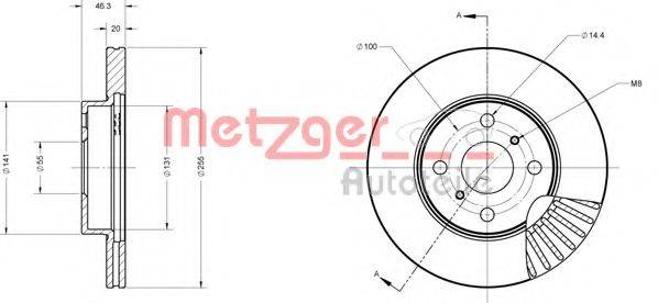 Тормозной диск METZGER 6110660