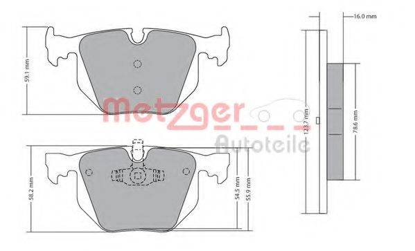 Комплект тормозных колодок, дисковый тормоз METZGER 1170318