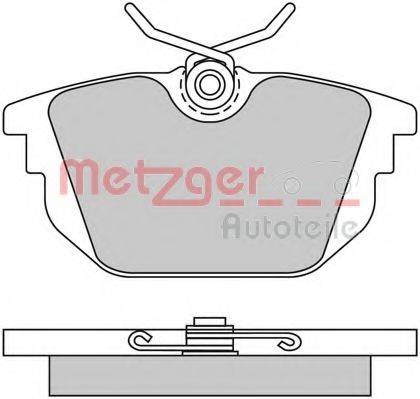 Комплект тормозных колодок, дисковый тормоз METZGER 1170497
