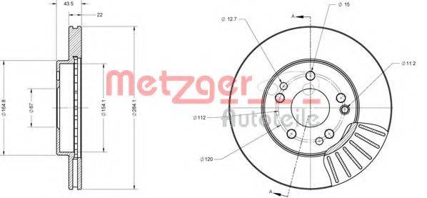 Тормозной диск METZGER 6110223
