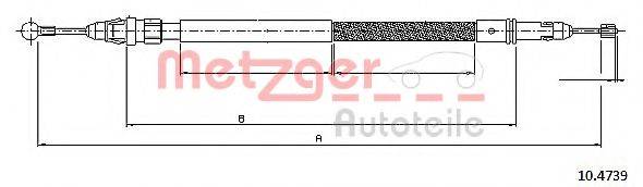 Трос, стояночная тормозная система METZGER 10.4739