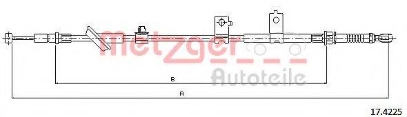 Трос, стояночная тормозная система METZGER 17.4225