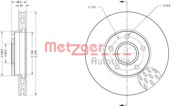 Тормозной диск METZGER 6110668